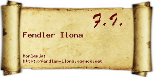 Fendler Ilona névjegykártya